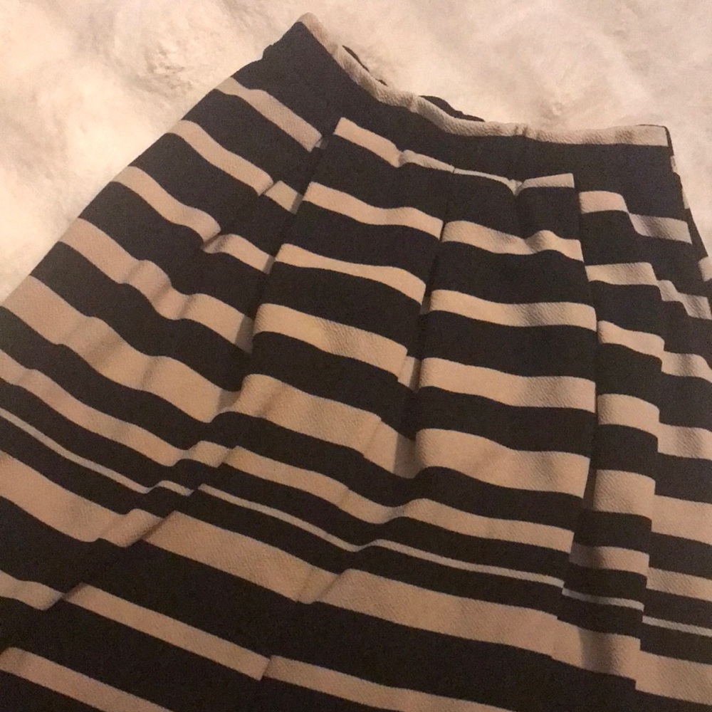 Striped Black and Tan Women's Skirt - Picture 2 of 5